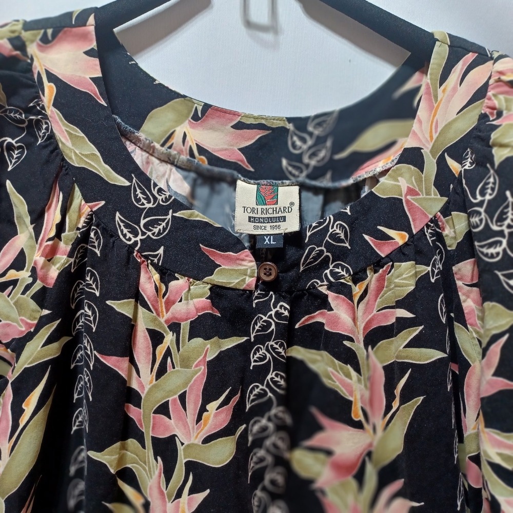 Tori Richard Honolulu Birds of Paradise Muumuu House Dress XL Hawaiian Lounge - Picture 3 of 6